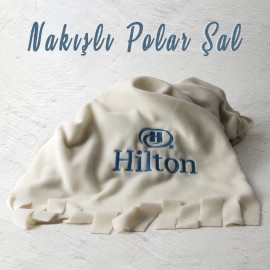 Hilton, Logo Nakışlı Polar Şal